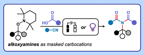 Electrochemical or Photoredox Activation of Latent Electrophiles: Three-Component Mumm Rearrangement Cascade Reactions from Alkoxyamines