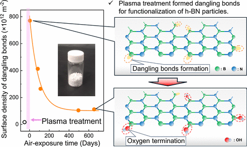 Quantification of Dangling Bonds Formed via Plasma Treatment as Reactive Sites for Functionalization of Hexagonal Boron Nitride Nanoparticles