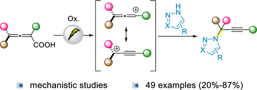 Electrochemical N-Propargylation of N-Heterocycles via Decarboxylation of Allenoic Acids